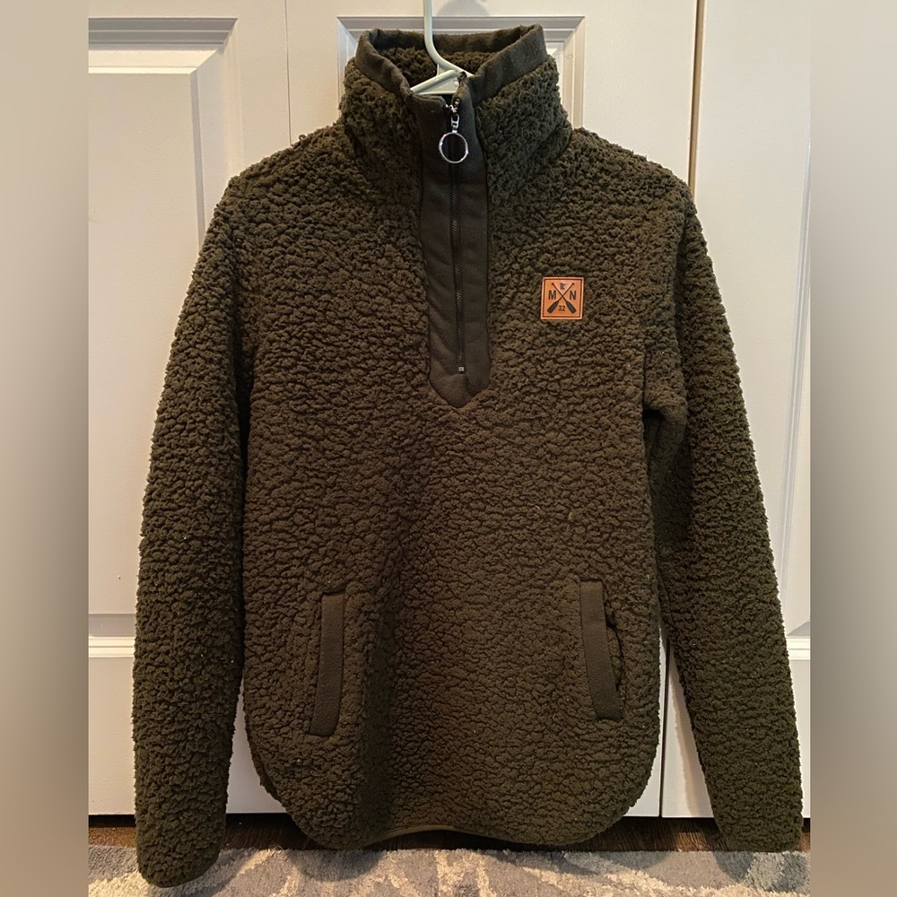 Olive Green Sherpa Fleece Sota Clothing Pullover